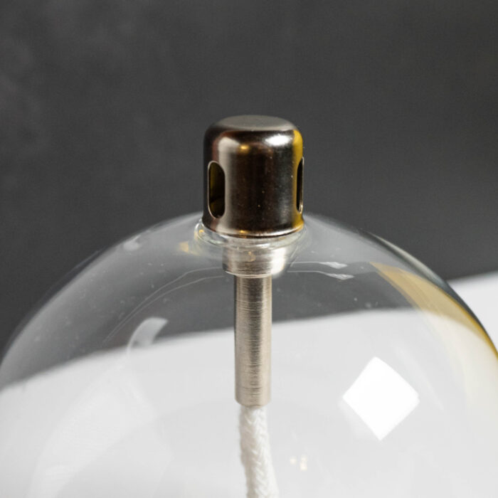 Glass Oil Lamp NO.1 - ORBIT - zoom on the wick holder close