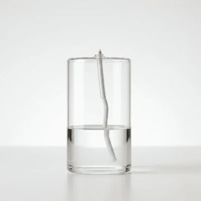 Lampe à huile cylindrique - fond blanc