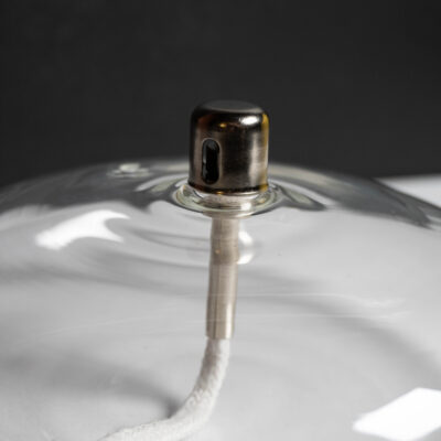 Glass Oil Lamp - NO.3 - SILENCE (The Pebble) - zoom on the wick holder close